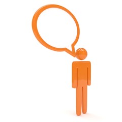 3d man with talk bubbles isolated over a white background. 3D rendering.