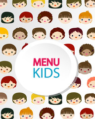 kids faces menu background