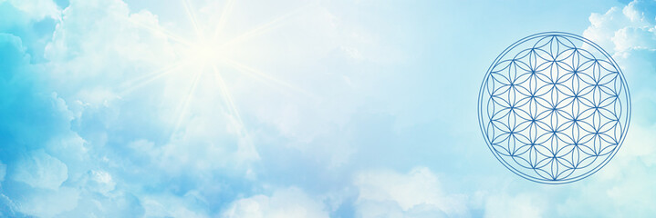 Blume des Lebens - Himmel, Wolken und Sonne