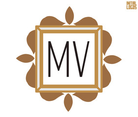 MV Initial Logo for your startup venture