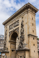 Fototapeta na wymiar Porte Saint-Denis, built in 1672, at order of Louis XIV. Paris.