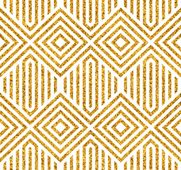 Vector golden seamless geometric pattern