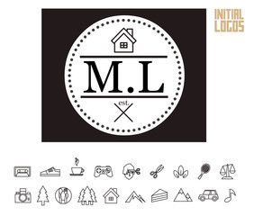 ML Initial Logo for your startup venture