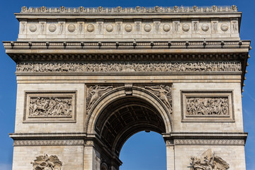 Obraz premium Arc de Triomphe de l'Etoile on Charles de Gaulle Place, Paris.