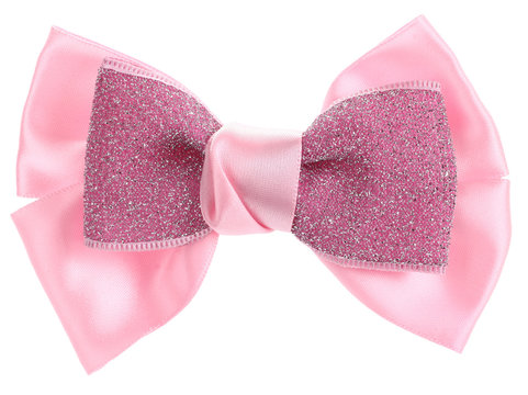 Double Pink Hair Bow Tie