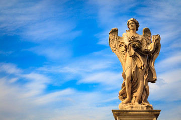 Angel statue by Bernini along Sant'Angelo bridge in Rome - 106716122