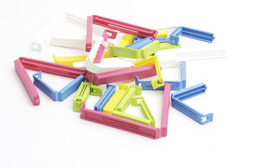 Tweezers colored plastic .
