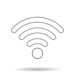 WIFI icon with shadow on a white background, vector illustration