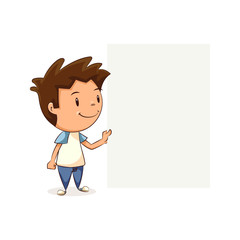 Child holding blank note