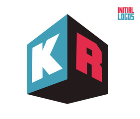 KR Initial Logo for your startup venture