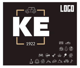KE Initial Logo for your startup venture