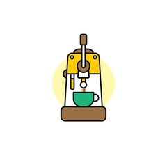 coffee machine cartoon theme