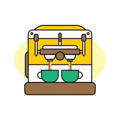 coffee machine cartoon theme
