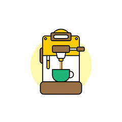 coffee machine cartoon theme