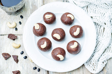 black beans cashew chocolate balls