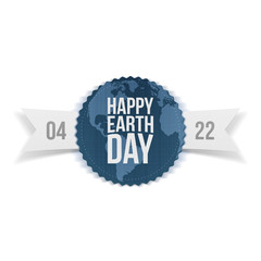 Earth Day festive Banner with Ribbon