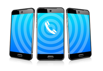 Phoning Ringing Icon Phone Cell Smart Mobile 3D and 2D