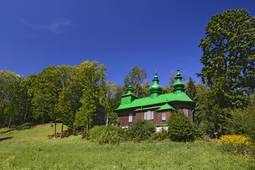 Drewniana cerkiew w Szczawnem - obrazy, fototapety, plakaty