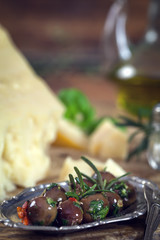 Black olives with Parmesan cheese