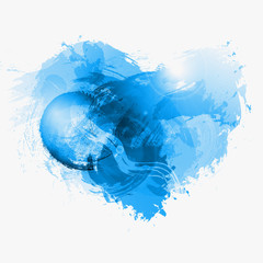 Abstract Watercolor vector heart