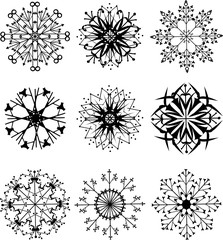 Kollektion von Schneekristallen 