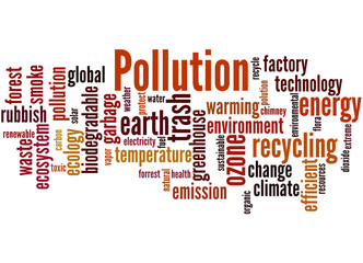 Obraz premium Pollution, word cloud concept 4