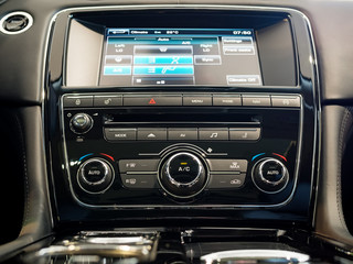 Center console of a luxury car