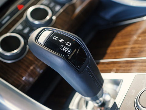 Close-Up Of Automatic Gearshift In SUV