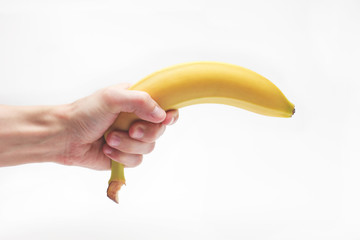 Banana fruit gun. Isolated