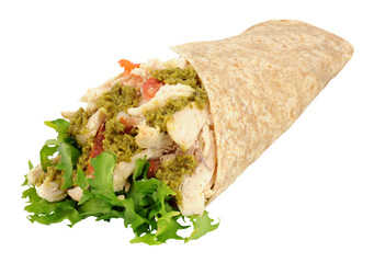 Chicken And Salad Pesto Wrap