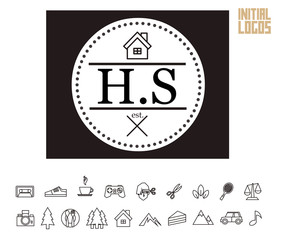 HS Initial Logo for your startup venture