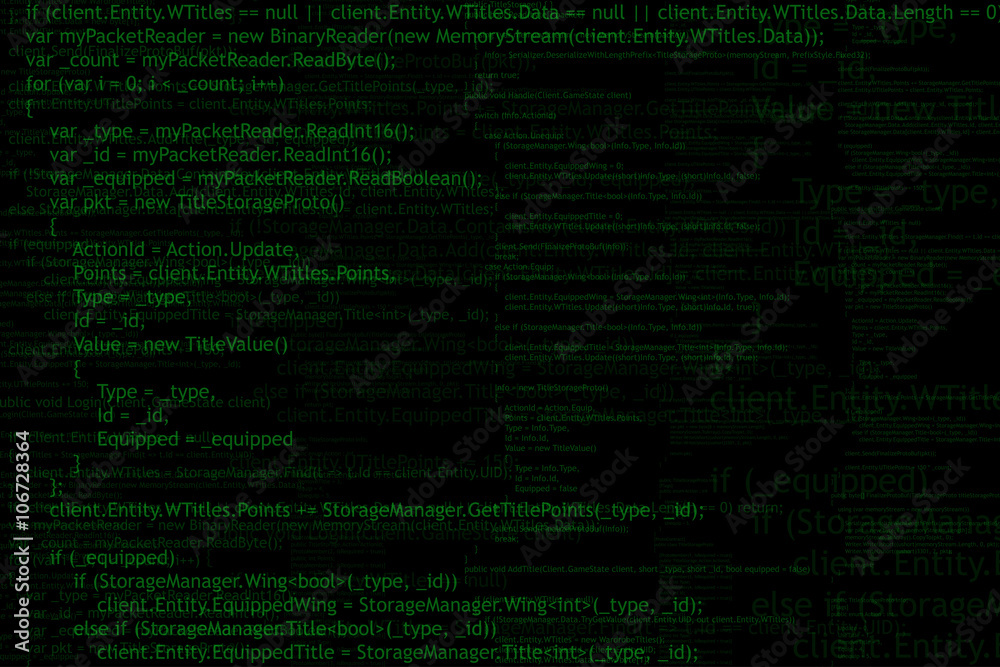 Wall mural program code background