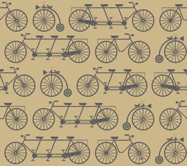 Fototapeta premium Stylish seamless Pattern with retro bicycles