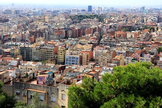 von oben - Barcelona, Spanien.