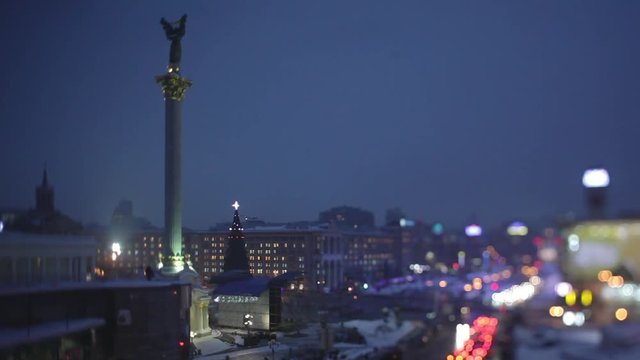the Central Area of the City at Night