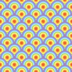 rainbow circles seamless pattern