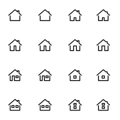 Set 2 of line icons representing house Vector Illustration