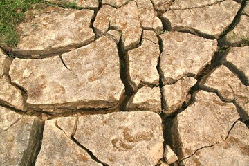  The Land with dry and cracked ground 