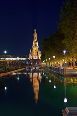 Fototapeta na wymiar Palace at Spanish Square in Sevilla Spain