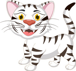 Obraz na płótnie Canvas Cute white tiger cub