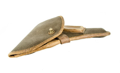 holster isolated on white background / Gun in a holster isolated on white background / World War II...