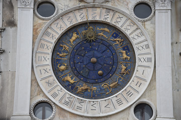 Fototapeta premium Widok szczegółów zegara astronomicznego, Wenecja, Włochy