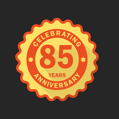 Anniversary emblem, logo template. Flat style icon
