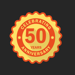 Anniversary emblem, logo template. Flat style icon