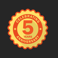 Anniversary emblem, logo template. Flat style icon