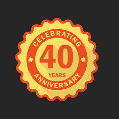 Fototapeta premium Anniversary emblem, logo template. Flat style icon