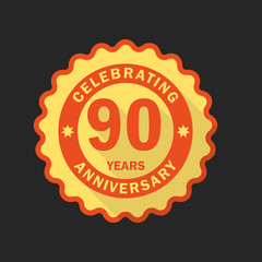 Fototapeta premium Anniversary emblem, logo template. Flat style icon
