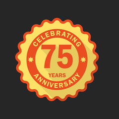 Anniversary emblem, logo template. Flat style icon