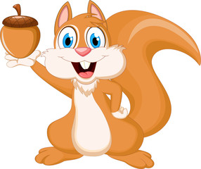 funny squirrel holding nut © sanga9