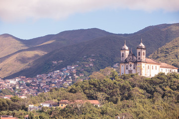 Fototapeta na wymiar streets of the historical town Ouro Preto, Brazil